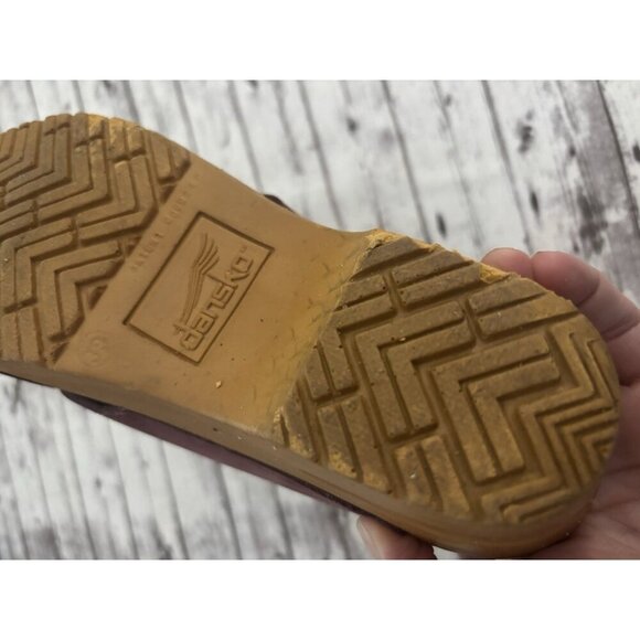 Dansko Suede Leather Slip On Wedge Clogs Women’s US 8.5 Purple Mauve - Picture 7 of 13